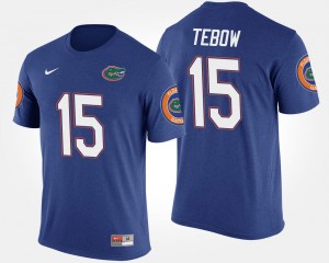 Blue Men Tim Tebow UF T-Shirt #15 Name and Number