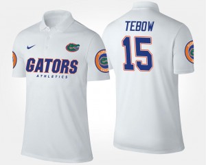 #15 White Tim Tebow Florida Gators Polo For Men's Name and Number