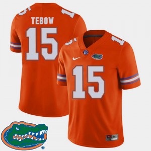 Orange College Football 2018 SEC #15 Tim Tebow Florida Gators Jersey Men