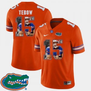 For Men #15 Tim Tebow Florida Jersey Football Pictorial Fashion Orange
