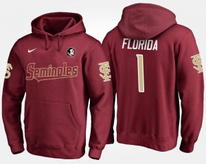 No.1 Florida State Hoodie For Men's #1 Garnet Name and Number