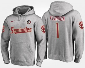 Florida State Hoodie Gray Men #1 Name and Number No.1