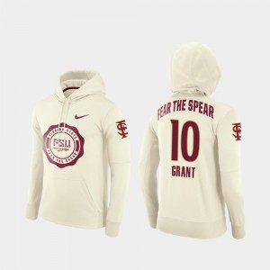 Cream College Football Pullover Rival Therma Men Anthony Grant Florida State Seminoles Hoodie #10