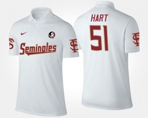 Name and Number White Bobby Hart Florida State Seminoles Polo Men #51