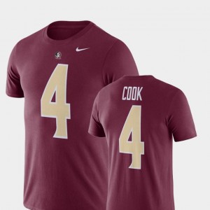 Garnet Dalvin Cook Florida State Seminoles T-Shirt For Men's #4 Nike Football Performance Name and Number