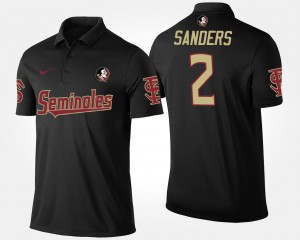Deion Sanders FSU Polo Name and Number #2 Black For Men