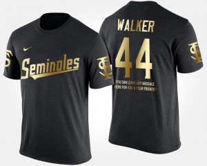 For Men's Gold Limited #44 Short Sleeve With Message DeMarcus Walker Seminoles T-Shirt Black