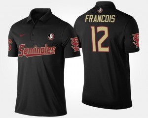 Name and Number Deondre Francois Seminoles Polo #12 Black For Men
