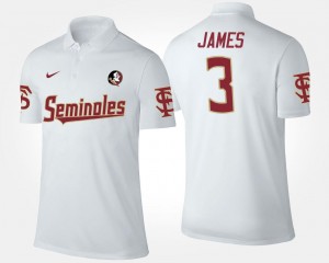 White For Men Name and Number #3 Derwin James Florida State Polo