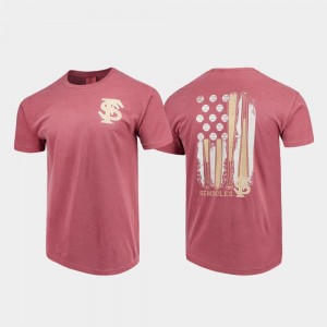 Florida State Seminoles T-Shirt Garnet Baseball Flag Comfort Colors Mens