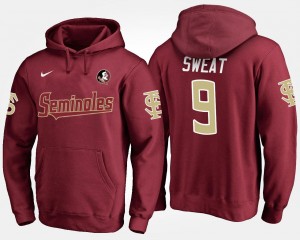 For Men's Name and Number #9 Josh Sweat FSU Seminoles Hoodie Garnet