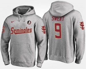 Josh Sweat Florida State Hoodie #9 For Men's Gray Name and Number