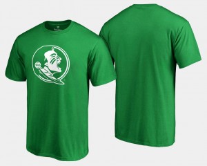 White Logo Big & Tall St. Patrick's Day Kelly Green For Men's Florida State Seminoles T-Shirt