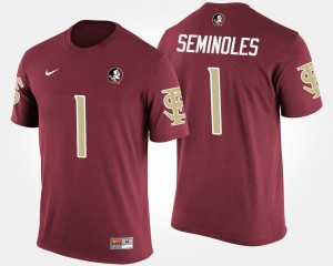 Seminoles T-Shirt #1 Name and Number Garnet Mens No.1 Short Sleeve