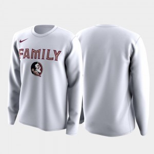 FSU Seminoles T-Shirt White Family on Court For Men March Madness Legend Basketball Long Sleeve