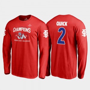 For Men's Blitz Long Sleeve Fanatics Branded 2018 Las Vegas Bowl Champions Michiah Quick Fresno State T-Shirt #2 Red