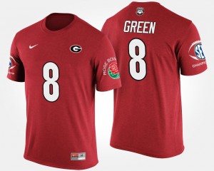 Bowl Game A.J. Green Georgia T-Shirt Mens Southeastern Conference Rose Bowl Red #8