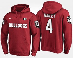 Mens #4 Champ Bailey University of Georgia Hoodie Red Name and Number