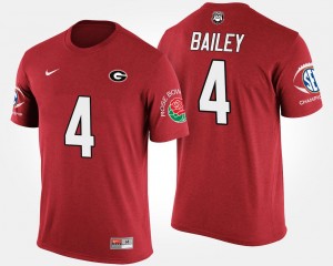 Bowl Game Southeastern Conference Rose Bowl For Men Champ Bailey Georgia Bulldogs T-Shirt Red #4