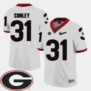 #31 Chris Conley Georgia Bulldogs Jersey Mens College Football 2018 SEC Patch White