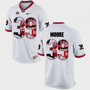 For Men's White Pictorial Fashion #39 Corey Moore Georgia Bulldogs Jersey