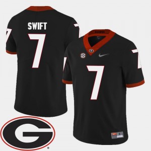Mens College Football D'Andre Swift UGA Bulldogs Jersey #7 Black 2018 SEC Patch
