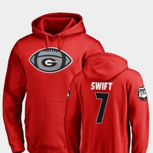 Red D'Andre Swift University of Georgia Hoodie #7 Fanatics Branded Football Mens Game Ball