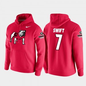 Red Mens Vault Logo Club D'Andre Swift University of Georgia Hoodie College Football Pullover #7