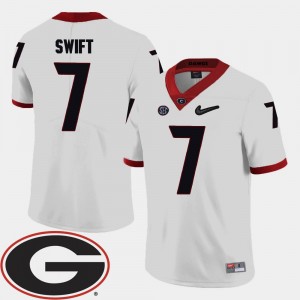 #7 For Men College Football White D'Andre Swift UGA Bulldogs Jersey 2018 SEC Patch