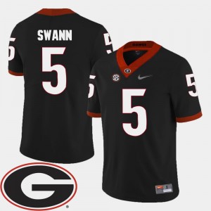 #5 College Football 2018 SEC Patch For Men's Black Damian Swann Georgia Bulldogs Jersey