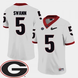 Damian Swann Georgia Jersey 2018 SEC Patch #5 White Men College Football