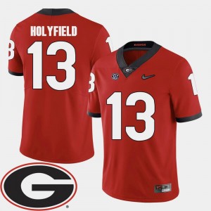 Elijah Holyfield University of Georgia Jersey Mens College Football Red 2018 SEC Patch #13
