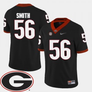 Black Garrison Smith Georgia Bulldogs Jersey For Men #56 College Football 2018 SEC Patch