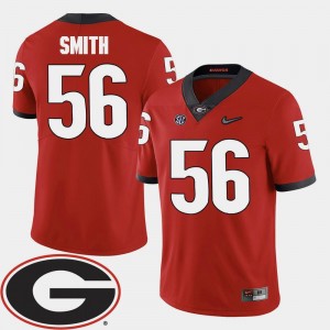 Red Garrison Smith UGA Bulldogs Jersey Mens #56 2018 SEC Patch College Football