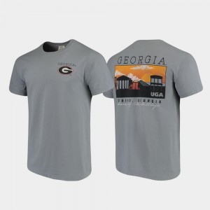 Gray Men's Comfort Colors Campus Scenery University of Georgia T-Shirt