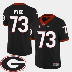 Men 2018 SEC Patch College Football Black #73 Greg Pyke University of Georgia Jersey