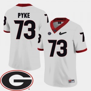 #73 For Men Greg Pyke Georgia Jersey White 2018 SEC Patch College Football