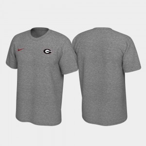 Mens Georgia T-Shirt Legend Heathered Gray Left Chest Logo