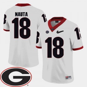 College Football 2018 SEC Patch For Men's White #18 Isaac Nauta UGA Jersey