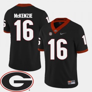 2018 SEC Patch #16 Isaiah McKenzie UGA Bulldogs Jersey College Football Black For Men's