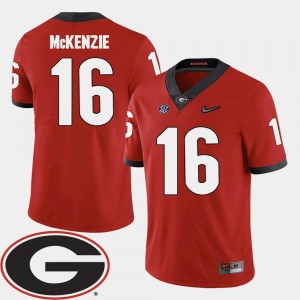 Men 2018 SEC Patch #16 Red College Football Isaiah McKenzie UGA Jersey