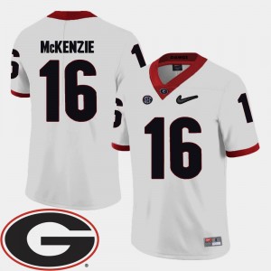 Isaiah McKenzie Georgia Jersey 2018 SEC Patch #16 White College Football For Men