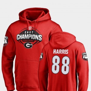 Fanatics Branded Football #88 Red Jackson Harris Georgia Bulldogs Hoodie 2018 SEC East Division Champions Men's