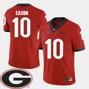 Red Jacob Eason Georgia Bulldogs Jersey #10 2018 SEC Patch College Football For Men