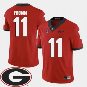 Red For Men 2018 SEC Patch #11 College Football Jake Fromm University of Georgia Jersey