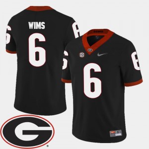 2018 SEC Patch Javon Wims UGA Jersey College Football Black #6 Mens