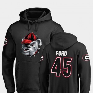 Luke Ford UGA Bulldogs Hoodie Midnight Mascot Fanatics Branded Football #45 Black For Men