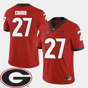 College Football 2018 SEC Patch Nick Chubb UGA Jersey For Men's Red #27