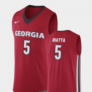 #5 College Basketball Red Pape Diatta Georgia Jersey Replica Men's