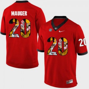 Pictorial Fashion Mens #20 Red Quincy Mauger University of Georgia Jersey